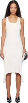 Courrèges Reversed Rib Knit Long Dress In 1 Heritage White