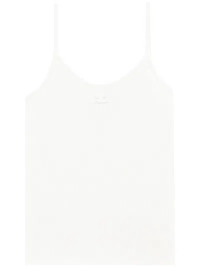COURRÈGES WOMEN WHITE RIBBED TANK TOP, S LUXURY TOPS FOR WOMEN DARVEYS