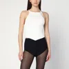 Courrèges White Ribbed Top With Pointed Hem In White