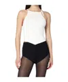 Courrèges White Ribbed Top With Pointed Hem