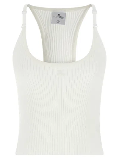 COURRÈGES WHITE SCUBA RIB TOP