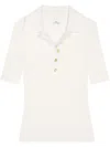 Courrèges Off White Logo-embroidered Ribbed Jumper In White