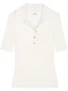 Courrèges Off White Logo-embroidered Ribbed Jumper In White