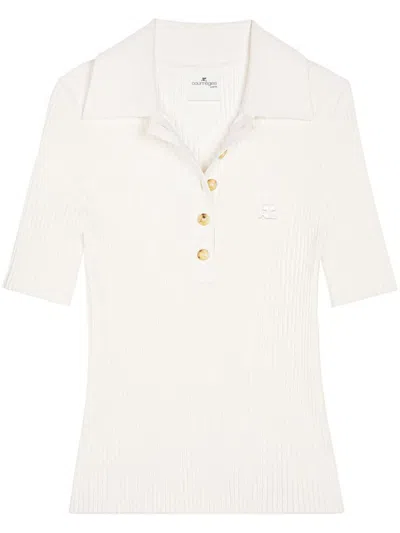 COURRÈGES COURRÈGES WHITE SHORT-SLEEVE POLO SHIR