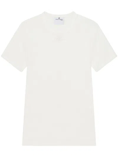 COURRÈGES WHITE SHORT SLEEVE T-SHIRT