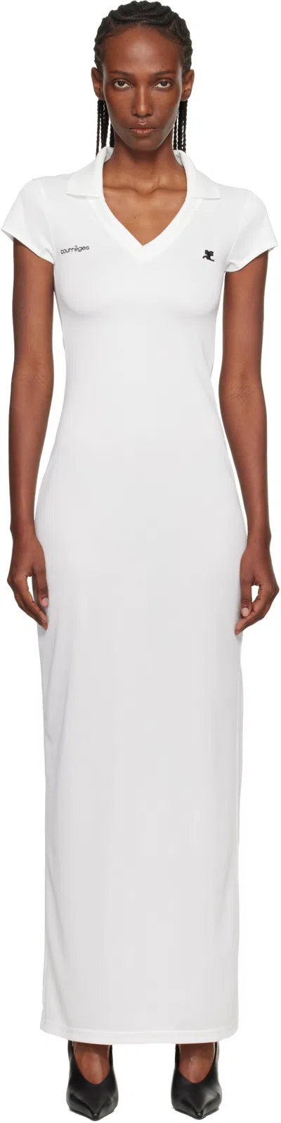 Courrèges White Sports Polo Maxi Dress