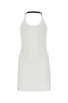 Courrèges Courreges White Stretch Cotton Fitted Mini Dress