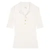 Courrèges Off White Logo-embroidered Ribbed Jumper