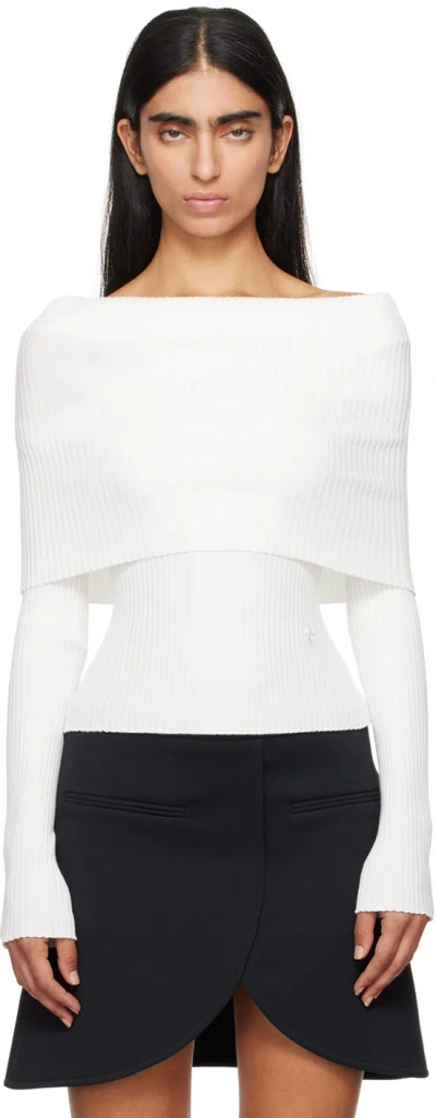 Courrèges White Twist Sweater In 0001 Heritage White