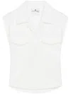 Courrèges Sleeveless Utility Shirt In White