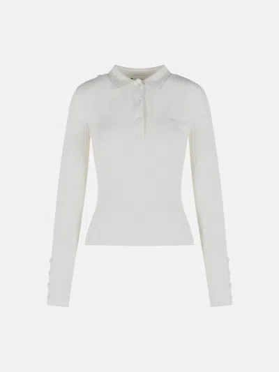 Courrèges White Viscose Blend Polo Shirt