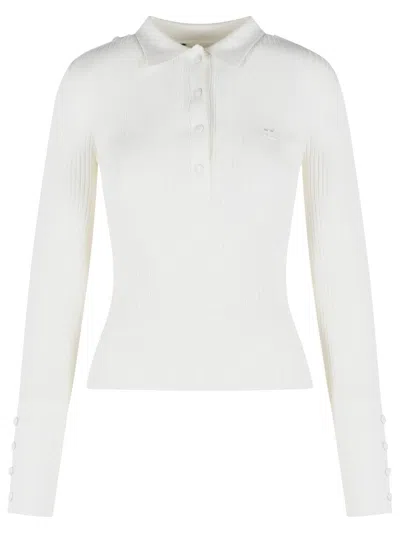 Courrèges White Viscose Blend Polo Shirt