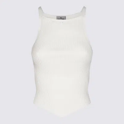 Courrèges White Viscose Top In Neutral