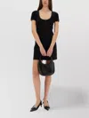 Courrèges Cotton Short Sleeves Mini Dress In Black In Black