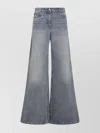 Courrèges Wide-leg Denim Trousers With Belt Loops In Blue