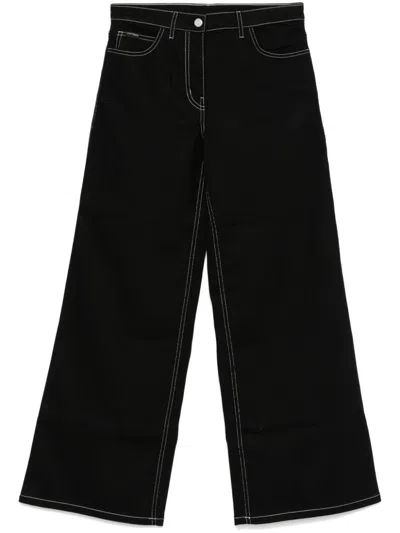 Courrèges Wide-leg Jeans In Black