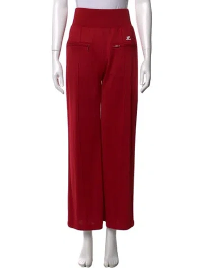 Pre-owned Courrèges Wide Leg Pants In Red