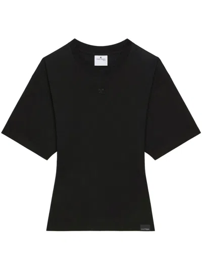 Courrèges Wide-sleeves T-shirt In Black