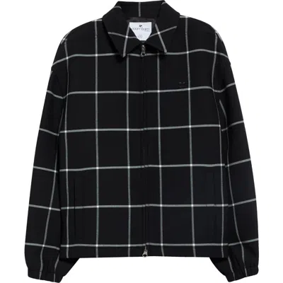 Courrèges Windowpane Check Bomber Jacket In Black