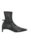 Courrèges Woman Ankle Boots Black Size 7 Leather In Black