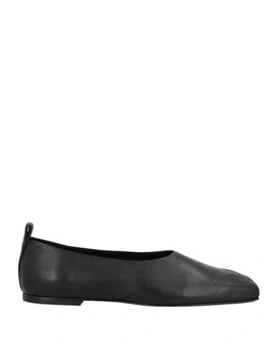 Courrèges Woman Ballet Flats Black Size 6 Leather