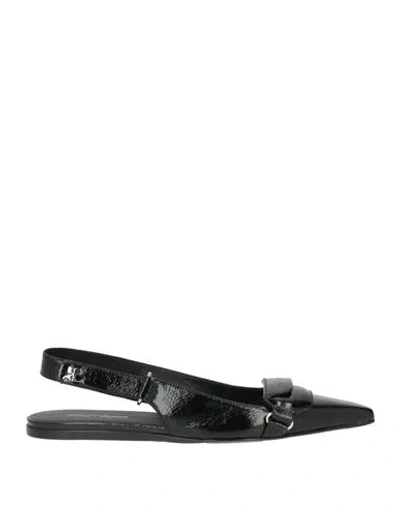 Courrèges Woman Ballet Flats Black Size 6 Textile Fibers
