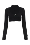 Courrèges Courreges Cropped Zipped Sweatshirt In Black