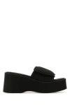 Courrèges Courregès Black Stretch Polyester Blend Scusa Wave Slippers In Black