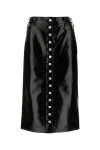Courrèges Multiflex Patent-finish Midi Skirt In Black