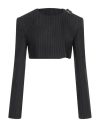 Courrèges Pinstripe-pattern Cropped Jacket In Black