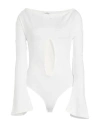 Courrèges Courreges Woman Bodysuit White Size M Cotton In White