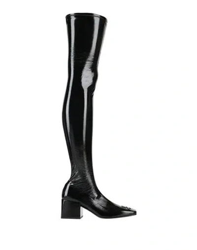 Courrèges 60mm Logo-plaque Leather Boots In Black