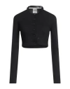 Courrèges Black Buckled Cropped Cardigan In Black