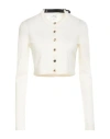 Courrèges Cropped Fine-knit Cardigan In White