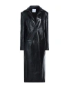 Courrèges Courreges Woman Coat Black Size 6 Cotton, Polyurethane, Elastane In Black