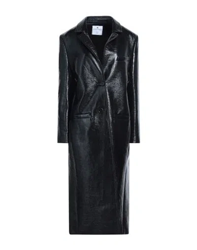 Courrèges Courreges Woman Coat Black Size 6 Cotton, Polyurethane, Elastane