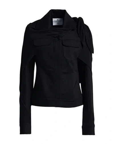 Courrèges Woman Denim Outerwear Black Size 6 Cotton, Elastane, Viscose
