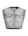 Courrèges Fitted Cropped Top With Button-down Front And Chest Pockets In Blue