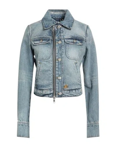 Courrèges Woman Denim Outerwear Blue Size 8 Cotton