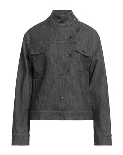 Courrèges Courreges Woman Denim Outerwear Blue Size M Cotton, Elastane