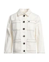 Courrèges Courreges Woman Denim Outerwear White Size 8 Cotton In White
