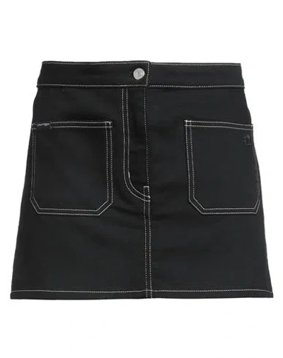 Courrèges Woman Denim Skirt Black Size 28 Cotton, Elastane