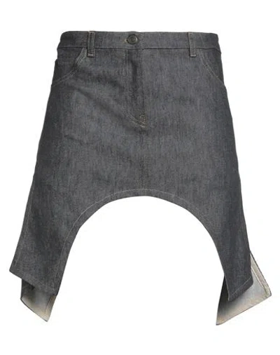 Courrèges Woman Denim Skirt Blue Size 28 Cotton, Elastane In Gray