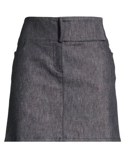 Courrèges Woman Denim Skirt Blue Size 4 Cotton In Gray
