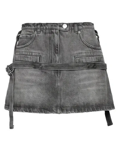 Courrèges Woman Denim Skirt Grey Size 2 Cotton In Gray