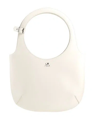 Courrèges Woman Handbag Off White Size - Calfskin