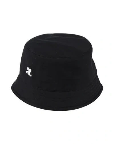 COURRÈGES COURREGES WOMAN HAT BLACK SIZE M COTTON