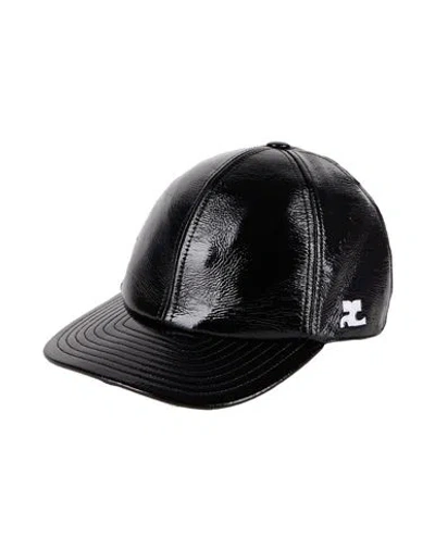 Courrèges Woman Hat Black Size S Cotton, Polyurethane, Elastane