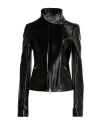 Courrèges Woman Jacket Black Size 4 Cotton, Polyurethane, Elastane In Black