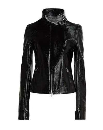 Courrèges Woman Jacket Black Size 4 Cotton, Polyurethane, Elastane